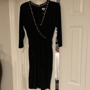 Calvin Klein Black Dress with Silver Eyelets